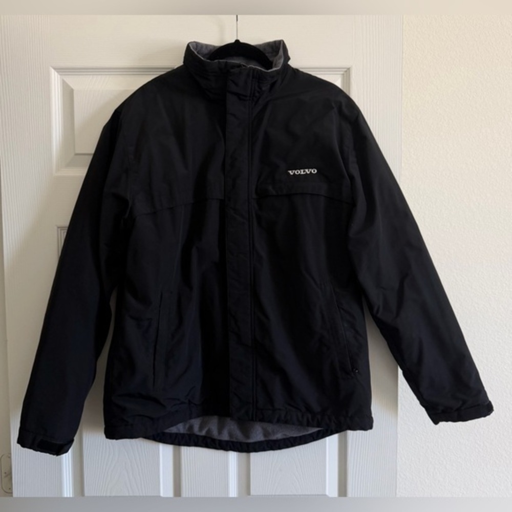 Lands' End Men's Black Performance Jacket fleece lined. VOLVO logo - Picture 1 of 5